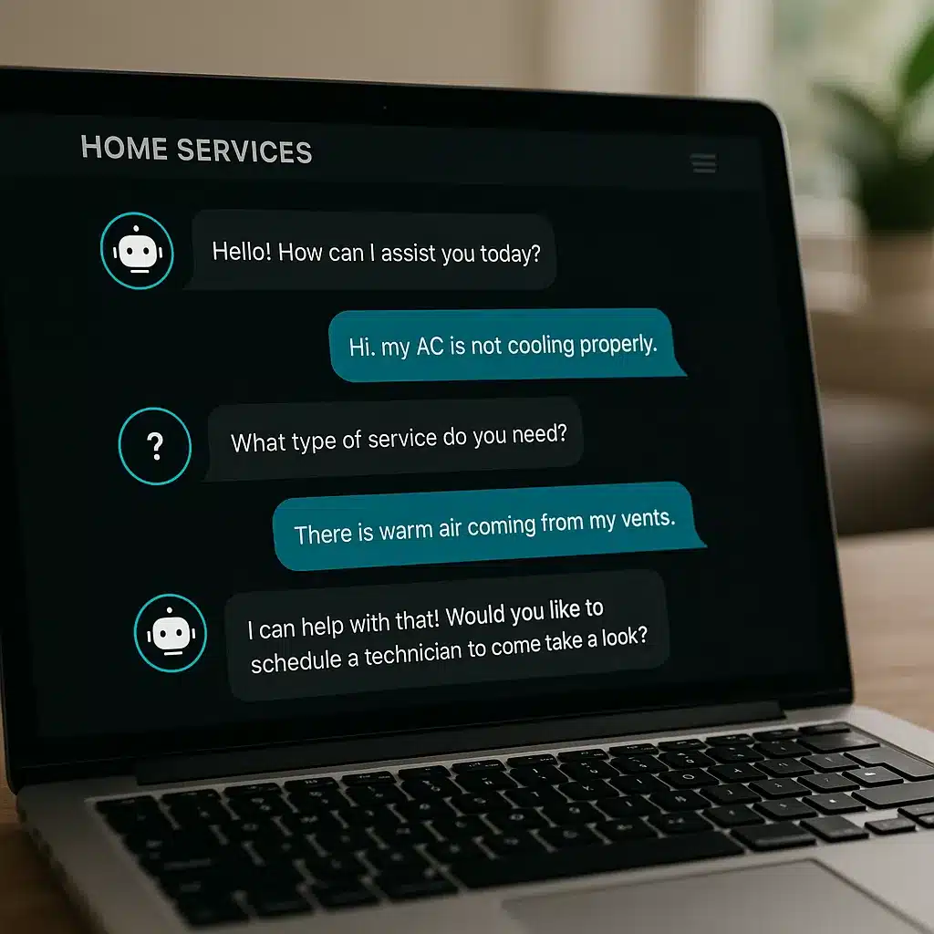 AI chatbot qualifying a home services lead after hours