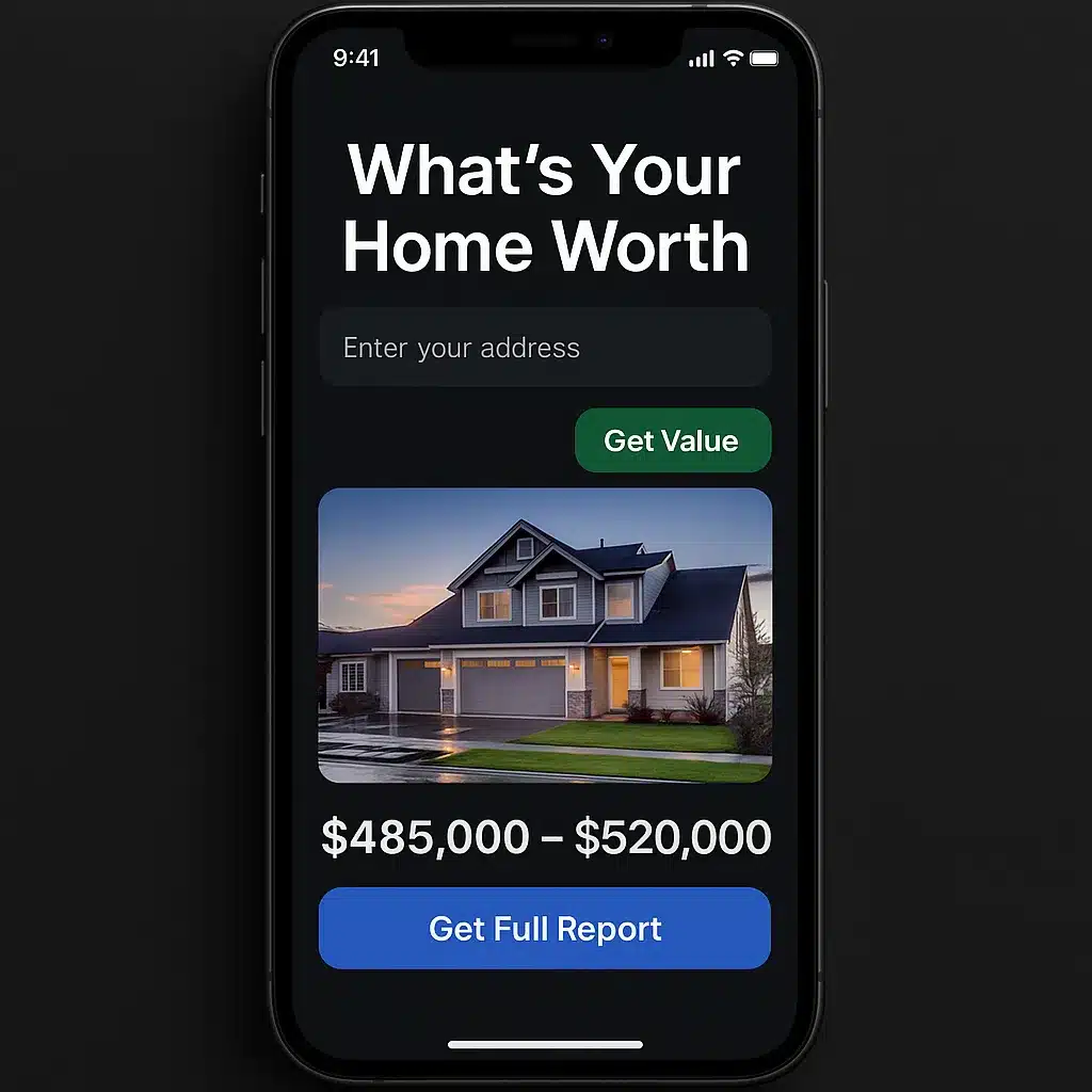 Real estate lead capture system with CRM dashboard showing lead scoring and drip campaign status