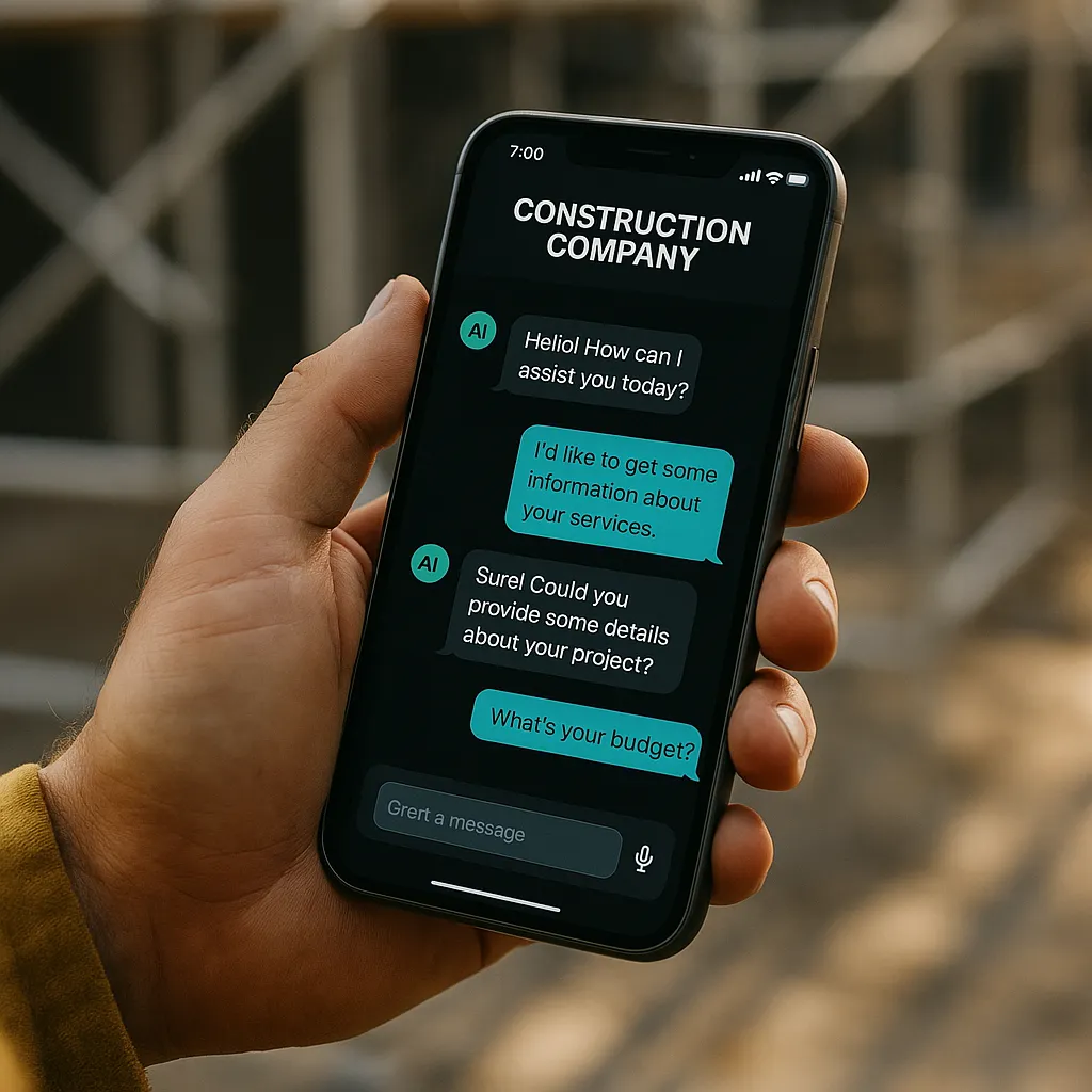 AI chatbot for construction company lead qualification