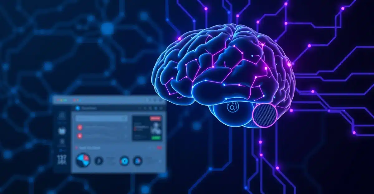 geo-wordpress-small-business-2026 AI brain connected to WordPress dashboard showing generative engine optimization for small business 2026