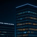 Houston law firm website local SEO 2026 city skyline at night