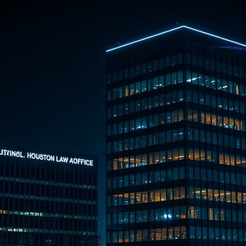 law-firm-local-seo-houston-2026 Houston law firm website local SEO 2026 city skyline at night