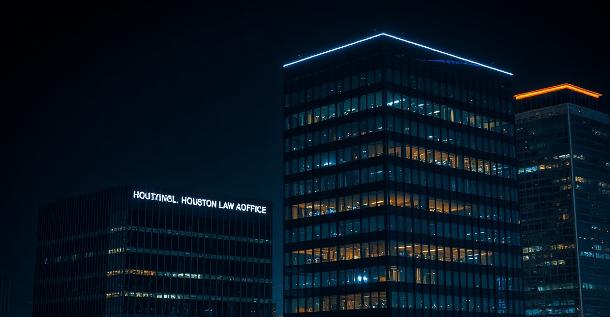 law-firm-local-seo-houston-2026 Houston law firm website local SEO 2026 city skyline at night
