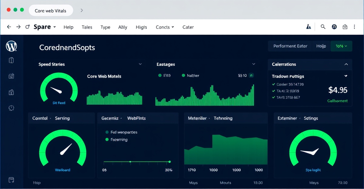 wordpress-site-speed-audit-ai-tools-2026 WordPress site speed audit dashboard showing Core Web Vitals scores and AI recommendations
