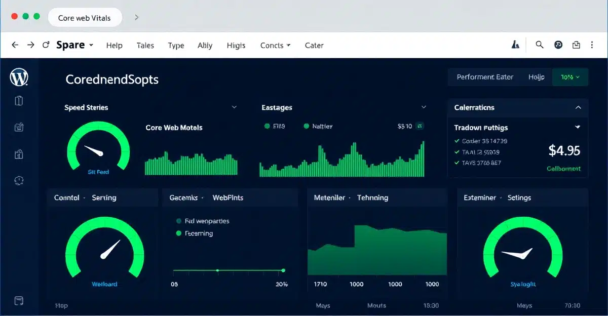 wordpress-site-speed-audit-ai-tools-2026 WordPress site speed audit dashboard showing Core Web Vitals scores and AI recommendations