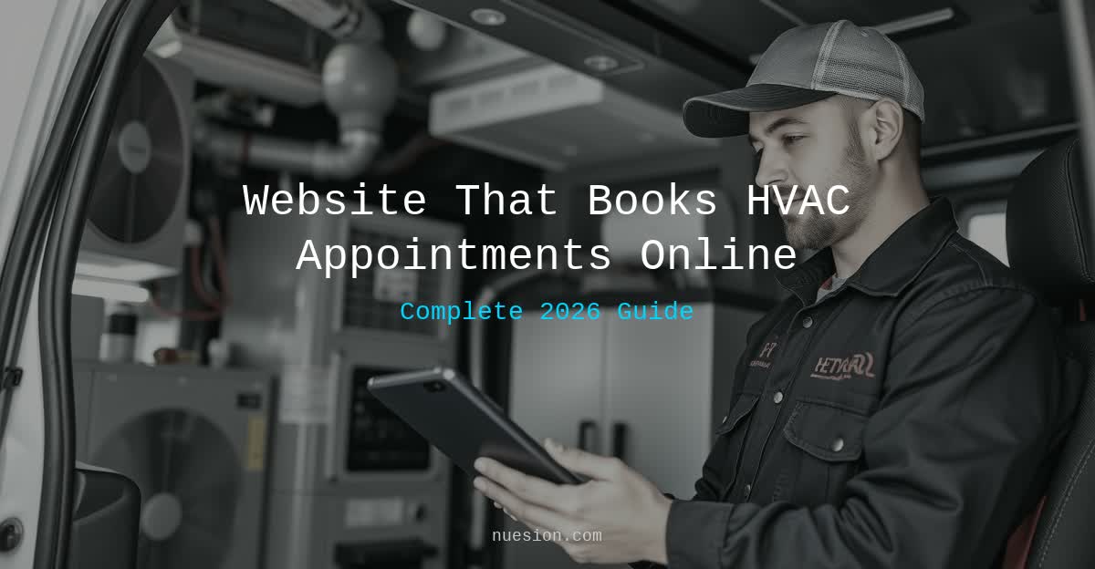 hvac-online-booking-featured Professional HVAC technician using tablet to manage online appointment bookings in modern service van