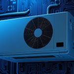 Modern HVAC website design on laptop and mobile showing Conroe Texas heating and cooling services