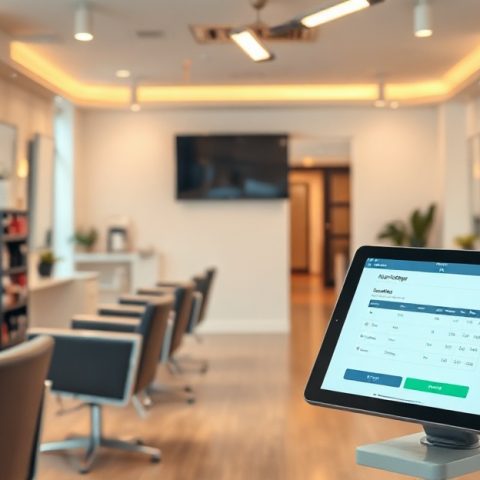 salon-booking-woodlands Modern salon booking system interface showing online appointment scheduling for The Woodlands salon