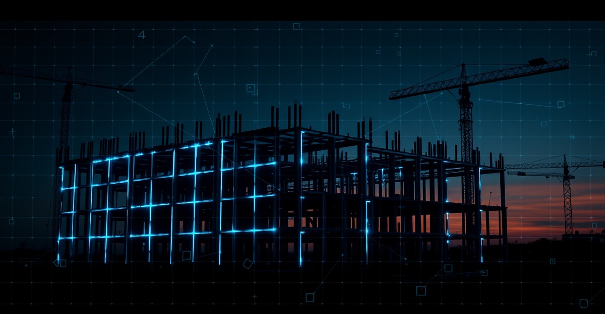 Construction company website design Houston dark blueprint tech background