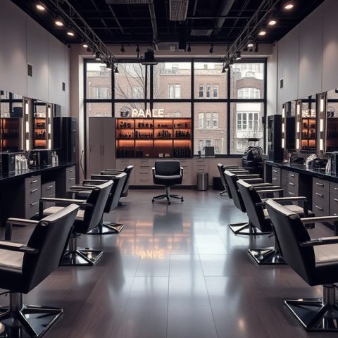 salon-booking-friendswood Salon owner using online booking system on tablet in Friendswood Texas