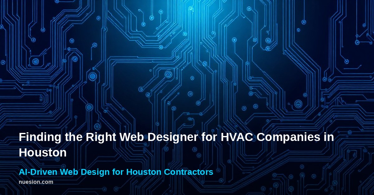 Web designer for HVAC companies Houston dark tech banner