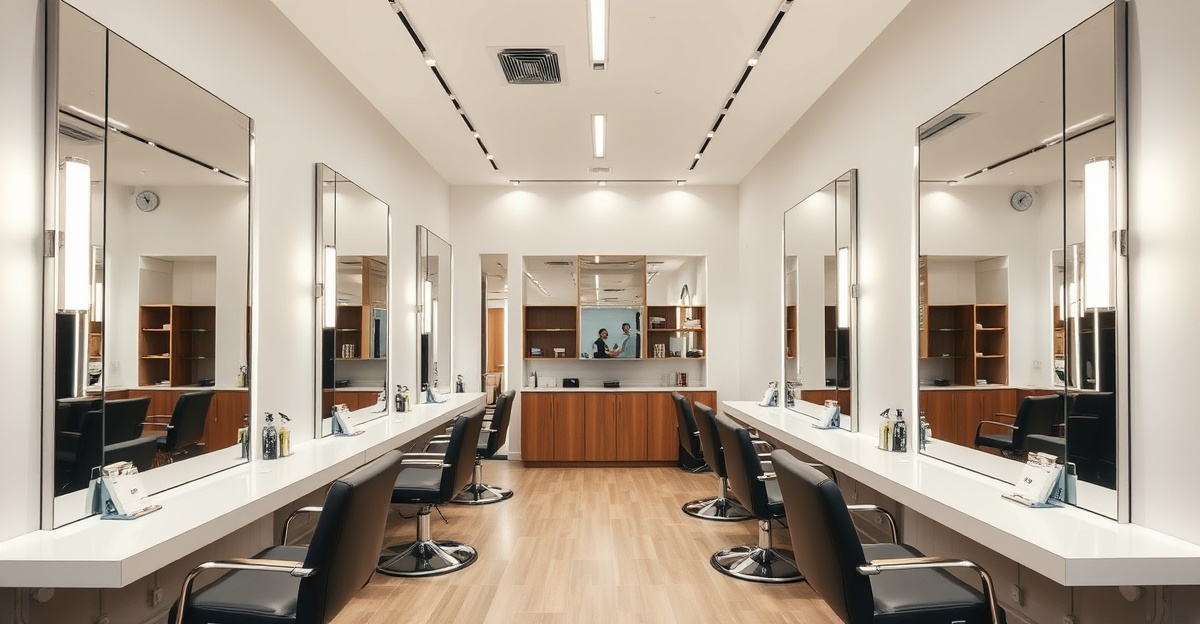 web-designer-salons-pearland Professional salon interior with modern styling stations showcasing web design for Pearland beauty businesses