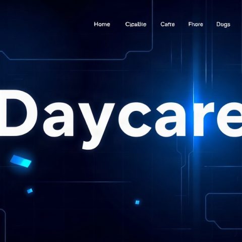daycare-website-design-houston-tx Dark tech style graphic representing daycare website design services in Houston TX