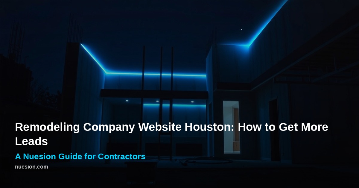 Remodeling company website Houston dark tech style hero image