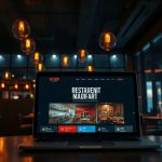 Modern restaurant website design mockup for Houston restaurant