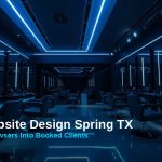 Modern dark salon interior with styling chairs and mirrors, illustrating salon website design in Spring TX