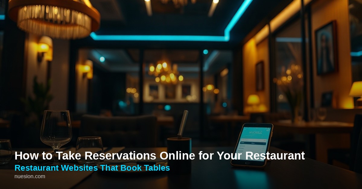 Restaurant table with phone showing online reservation booking screen