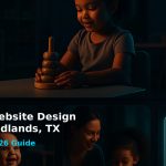 Daycare website design homepage mockup for a childcare center in The Woodlands, TX
