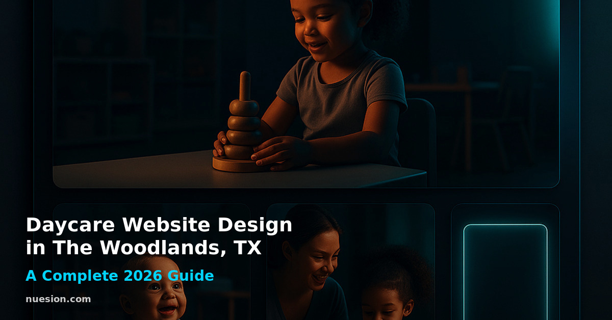daycare-website-design-the-woodlands-tx-featured Daycare website design homepage mockup for a childcare center in The Woodlands, TX