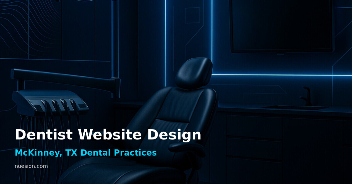 dentist-website-design-mckinney-tx modern dark dental office website design concept for McKinney Texas dentist