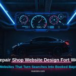 Fort Worth auto repair shop website design mockup on laptop and phone