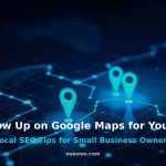 Business owner viewing Google Maps local search results on laptop