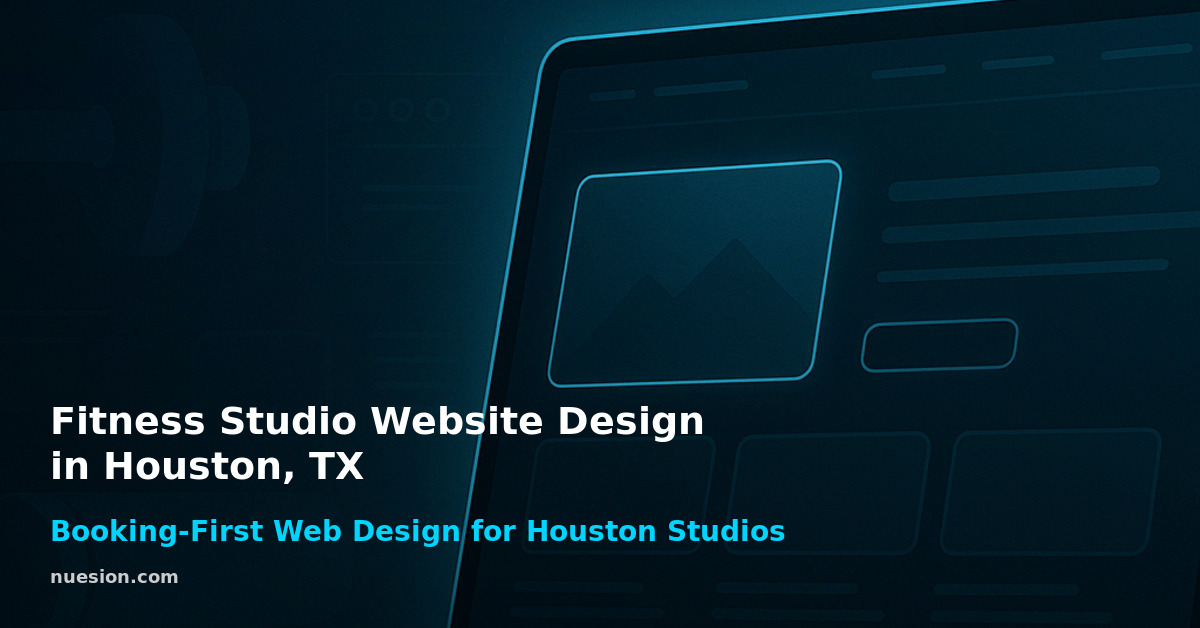 fitness-studio-website-design-houston-tx Dark tech-style header image for a Houston fitness studio website design blog post