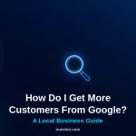 Dark tech themed banner illustrating how to get more customers from Google