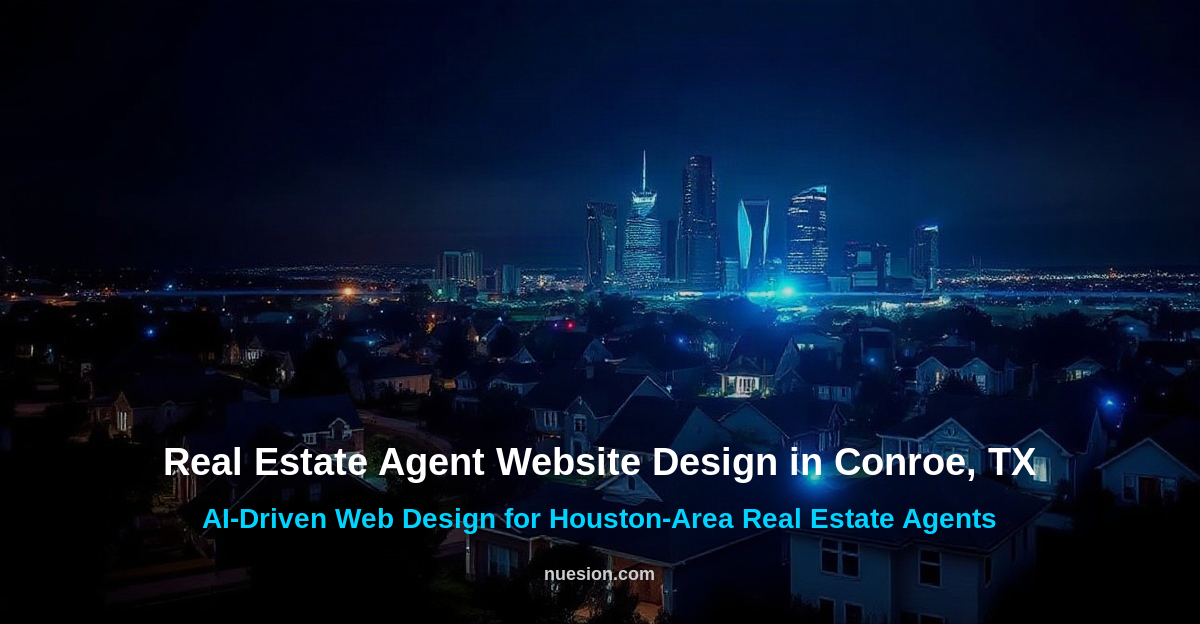 real-estate-agent-website-design-conroe-tx Real estate agent website design Conroe TX night skyline tech concept